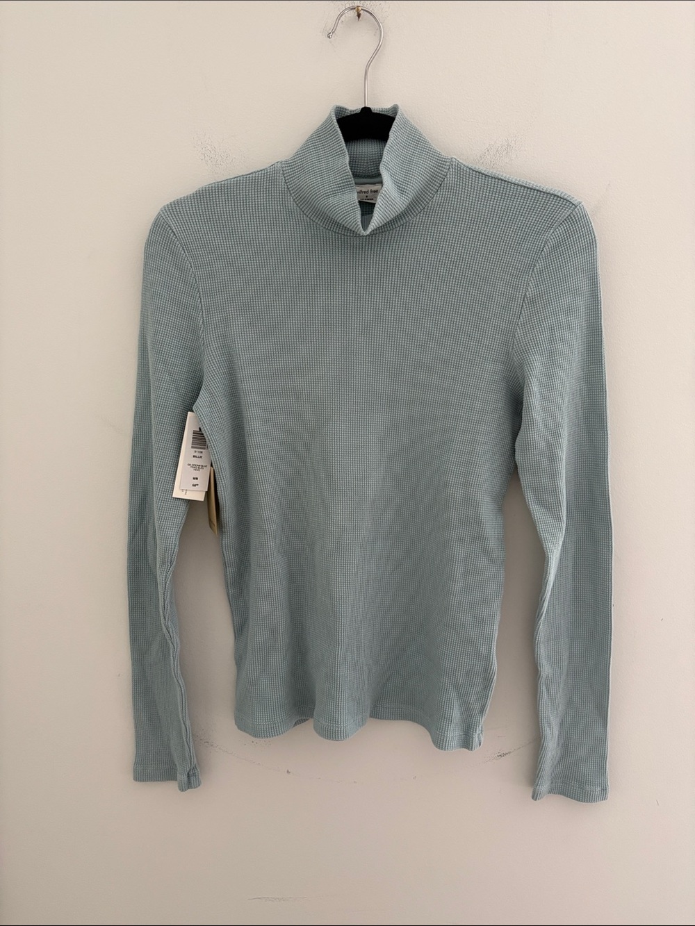 NWT Wilfred Free Blue Ribbed Mock Neck Long Sleeve Top- Size M